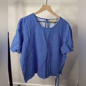 XL Grecian Blue Diamond Michael Kors Abstract Tunic/Blouse MSRP$98